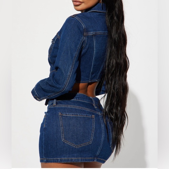 Dark Denim mini jacket and Skirt Set - Picture 3 of 3